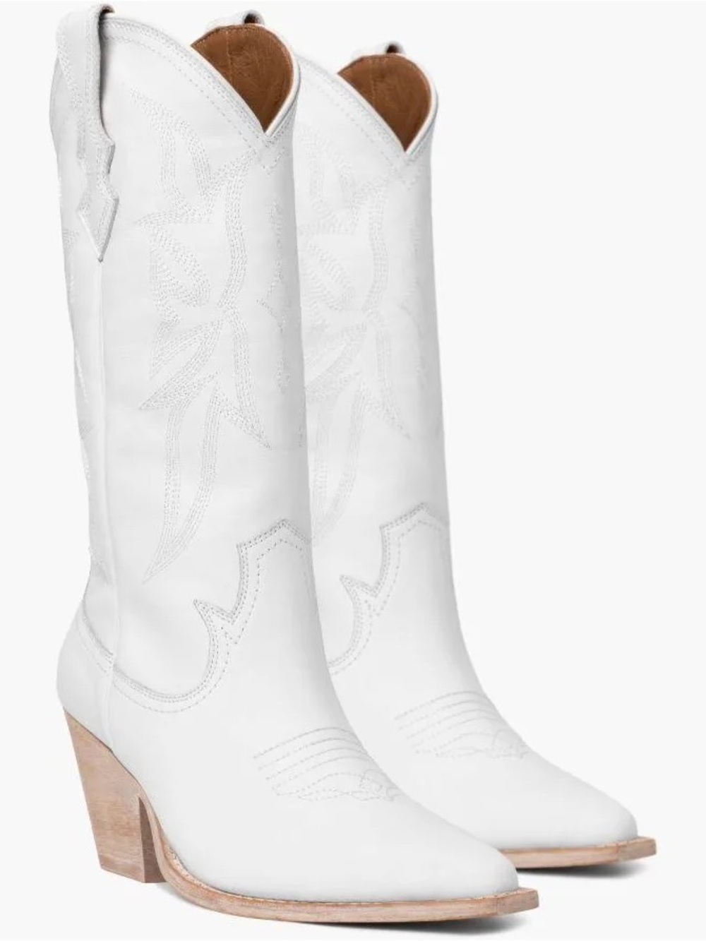 Thursday Boot Company Women’s White Leather Western Heeled Boots